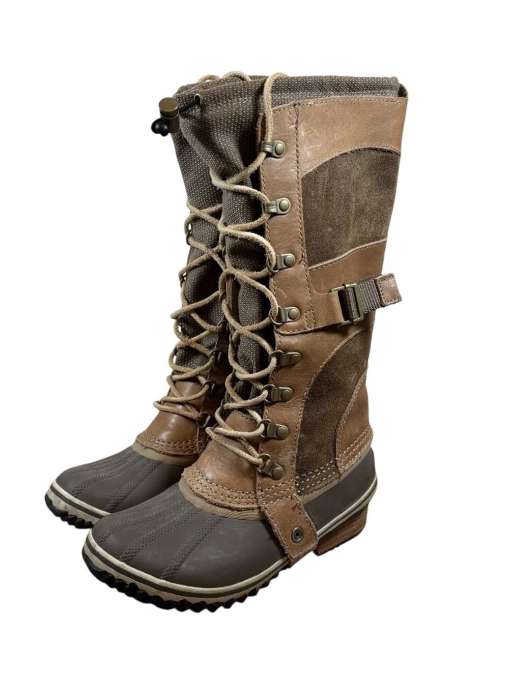 Rare Sorel Conquest Carly II Tall Lace Up Waterproof Leather Boots